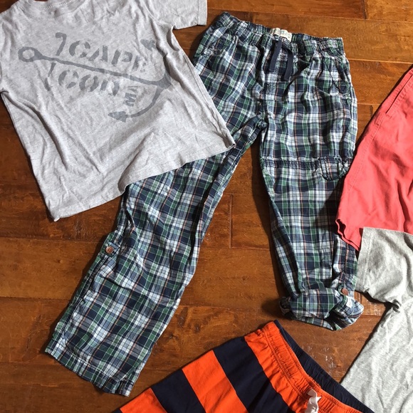 Boys L XL 14 LOT 2 Tops Gray Cape Cod & 2 Shorts Chino Striped & 1 Pull On Pants - Picture 6 of 16